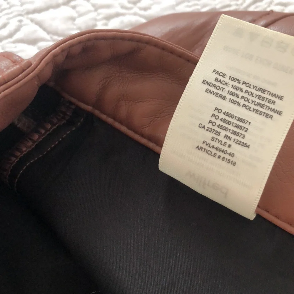Wilfred Melina Vegan Leather Pants Pecan Brown High Rise Straight Leg - Picture 9 of 12